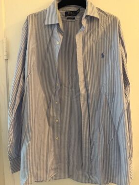 Polo by Ralph Lauren Light Blue & White Striped Dress Shirt